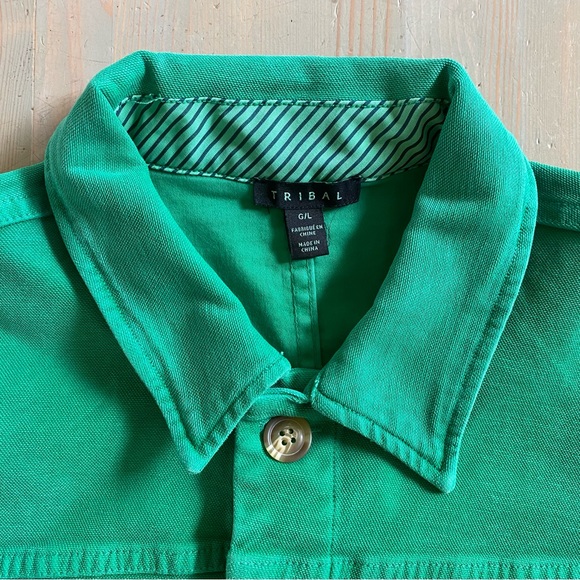 NWT Tribal New Chapter Button Front Kelly Green Jacket Large - Picture 4 of 8